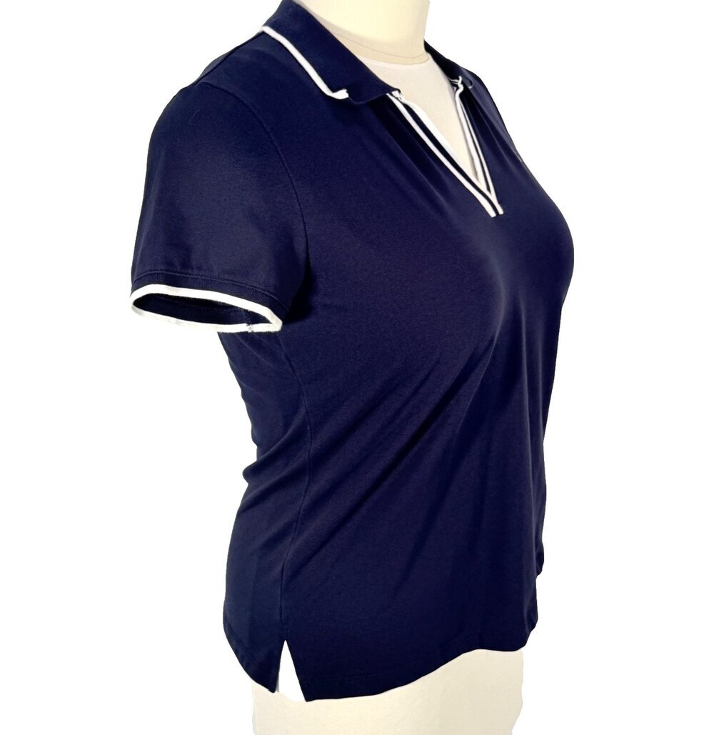 Nautica Women's XXL Polo Shirt Navy Collared Short Sleeve Pique Cotton - Picture 4 of 10
